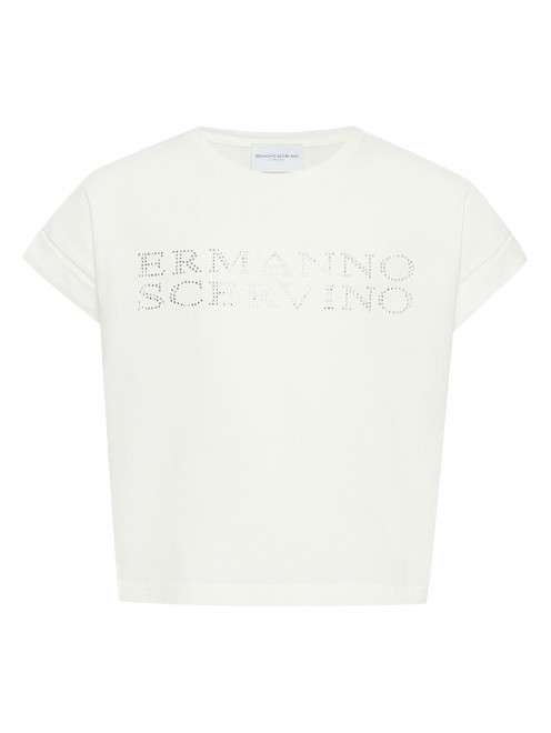 Футболка из хлопка с логотипом Ermanno Scervino Junior - Общий вид
