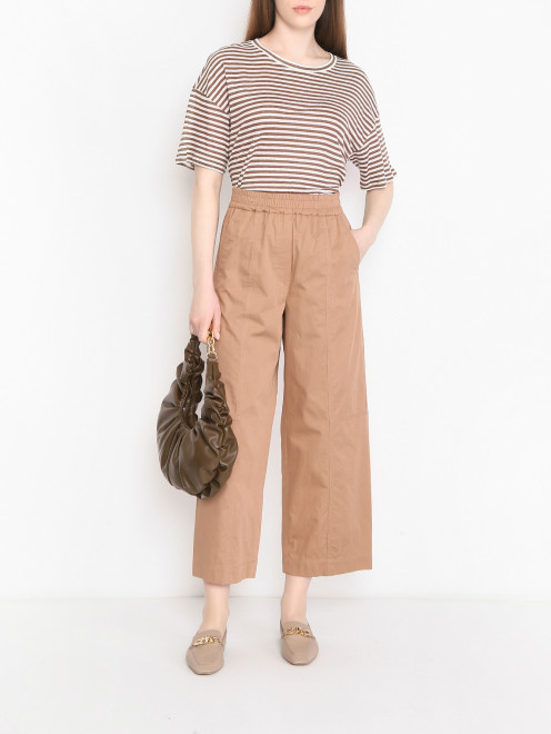 Брюки из хлопка на резинке Weekend Max Mara - МодельОбщийВид