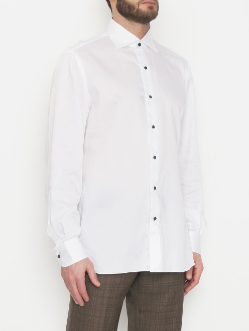 Рубашка из хлопка с длинными рукавами Isaia - МодельВерхНиз