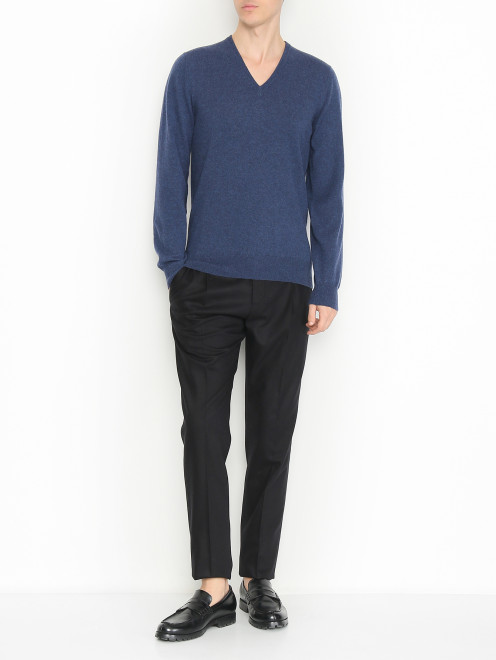 Джемпер из кашемира с V-образным вырезом Piacenza Cashmere 1733 - МодельОбщийВид