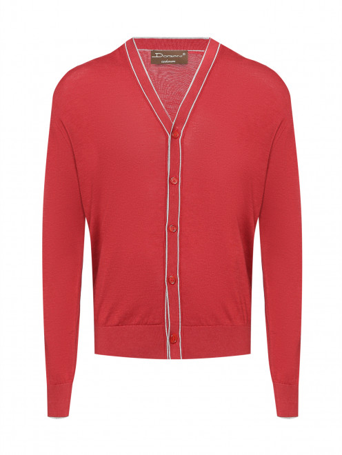 Кардиган из шелка и хлопка с V-образным вырезом Doriani Cashmere - Общий вид