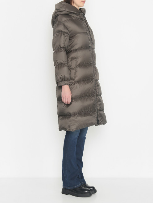 Пуховик на молнии с капюшоном Max Mara - МодельВерхНиз