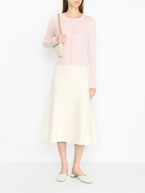 Кардиган из шелка и шерсти мелкой вязки Max Mara - МодельОбщийВид