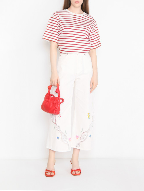 Футболка из хлопка в полоску Weekend Max Mara - МодельОбщийВид