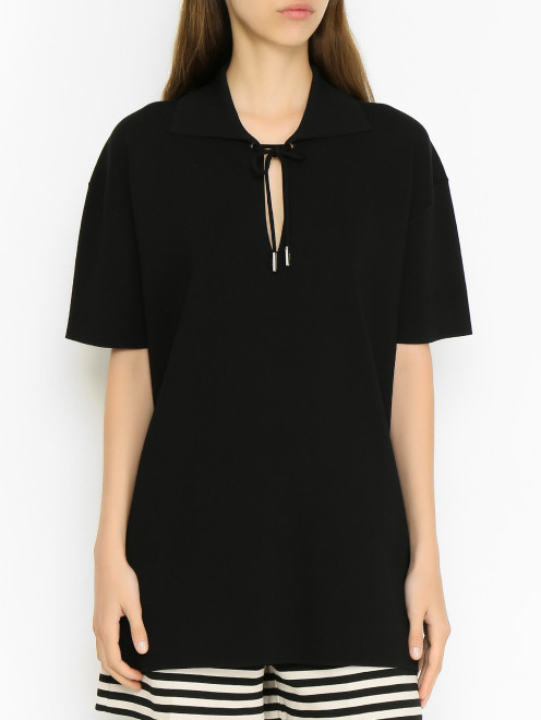 Удлиненное поло из трикотажной вискозы Max Mara - МодельВерхНиз