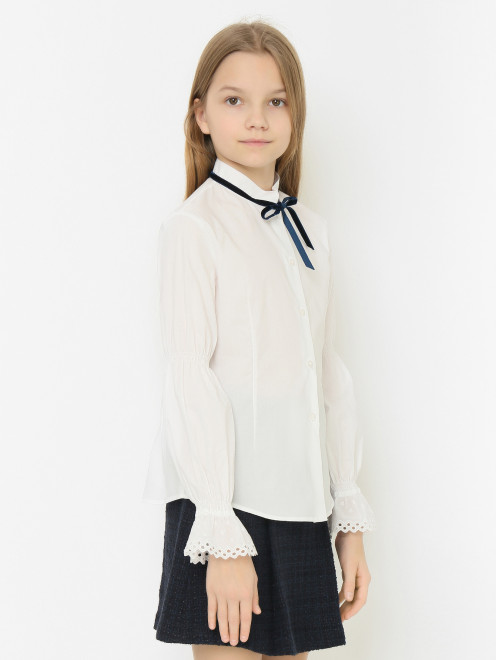 Блуза с бархатным бантом Treapi - МодельВерхНиз
