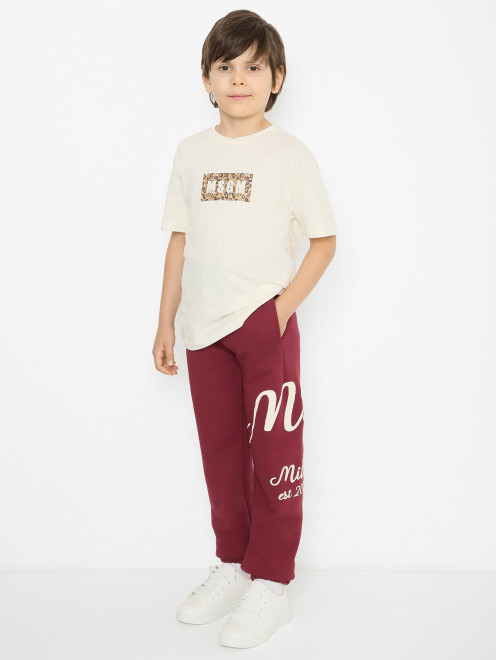 Брюки-джоггеры с логотипом MSGM - МодельОбщийВид