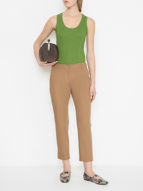 Зауженные брюки из хлопка Weekend Max Mara - МодельОбщийВид