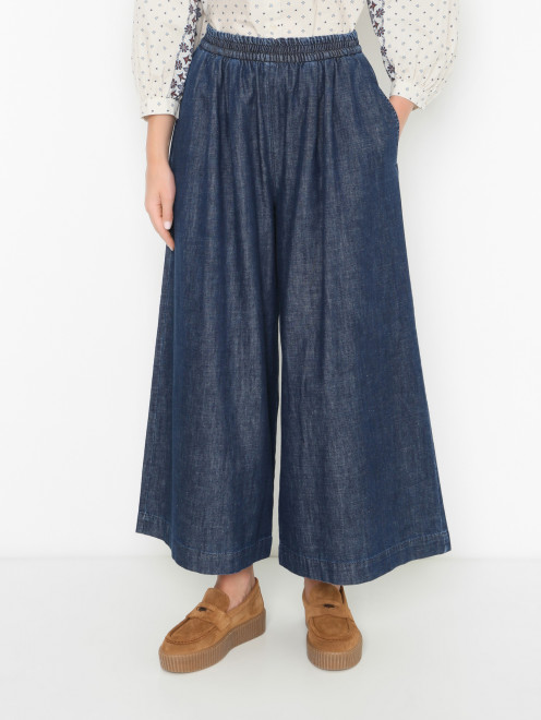 Брюки из денима на резинке Weekend Max Mara - МодельВерхНиз