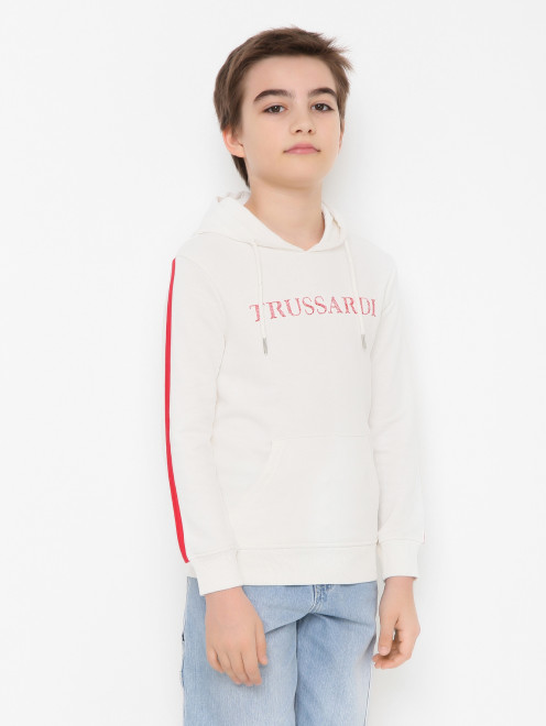 Хлопковая толстовка с вышивкой Trussardi - МодельВерхНиз
