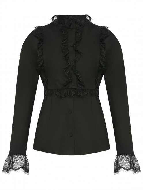 Блуза из хлопка с кружевной отделкой Alberta Ferretti - Общий вид