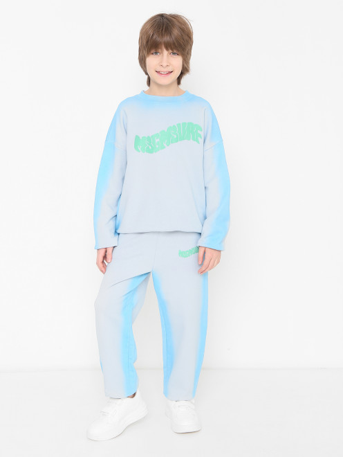 Брюки из хлопка с принтом MSGM - МодельОбщийВид