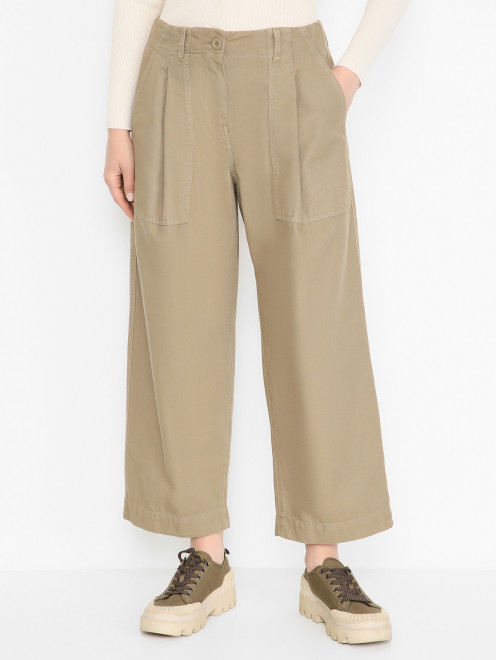 Укороченные брюки с защипами Weekend Max Mara - МодельВерхНиз