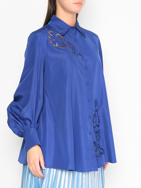 Блуза на пуговицах с вышивкой Marina Rinaldi - МодельВерхНиз