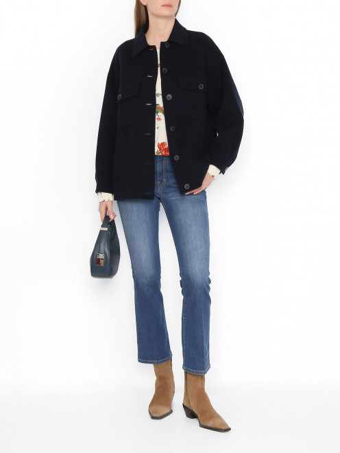 Полупальто из шерсти на пуговицах Weekend Max Mara - МодельОбщийВид