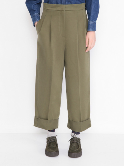 Укороченные брюки с защипами Weekend Max Mara - МодельВерхНиз