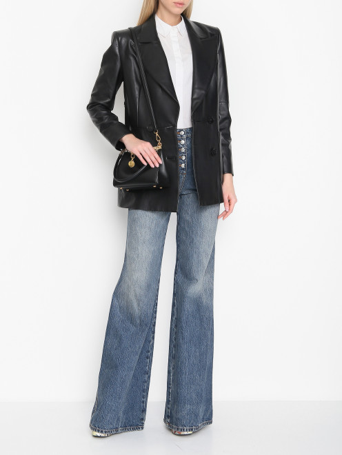 Широкие джинсы с контрастной отстрочкой Etro - МодельОбщийВид