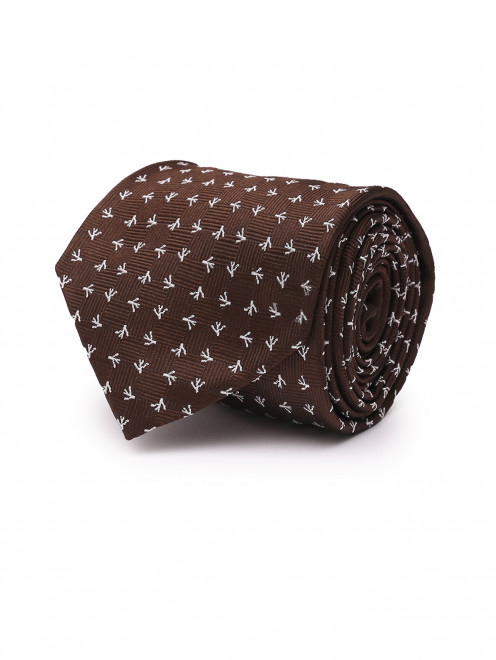 Широкий галстук из шелка с узором Isaia - Общий вид