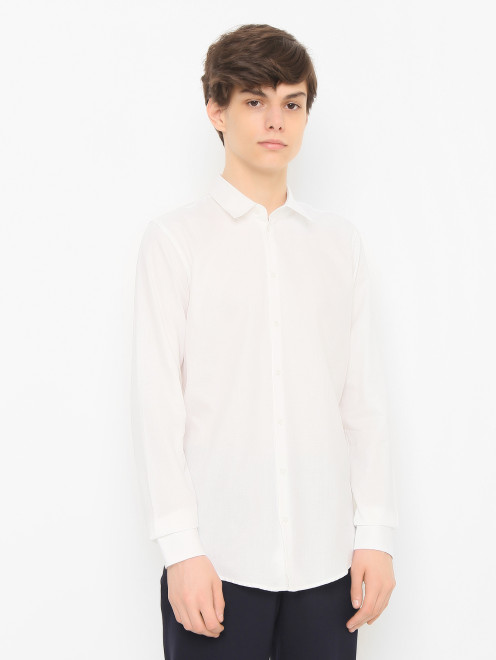 Фактурная хлопковая рубашка Dal Lago - МодельВерхНиз
