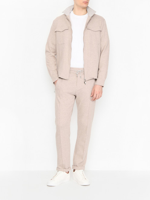 Брюки на резинке из хлопка Doriani Cashmere - МодельОбщийВид