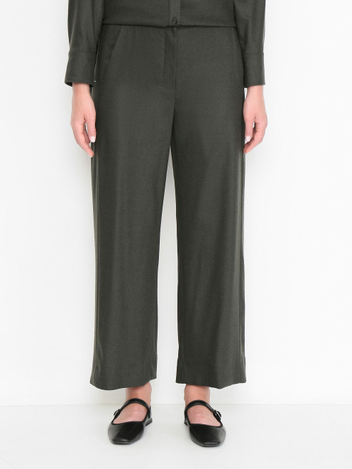 Брюки из шерсти на резинке Max Mara - МодельВерхНиз