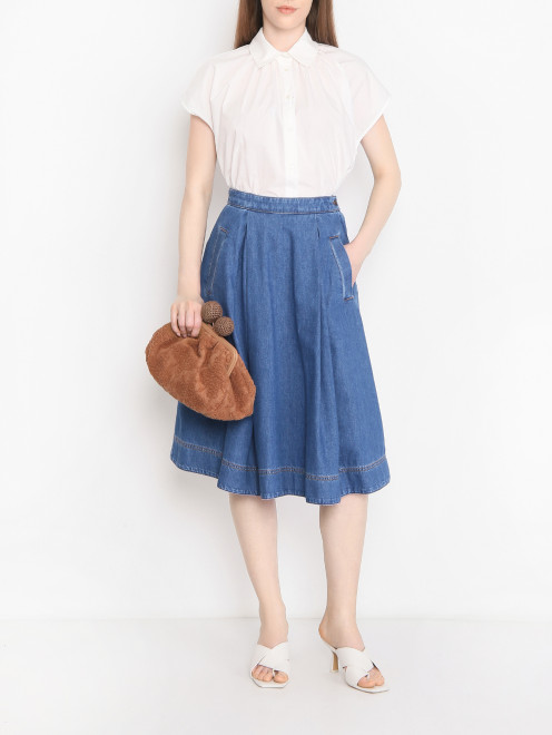 Юбка из хлопка с карманами Weekend Max Mara - МодельОбщийВид
