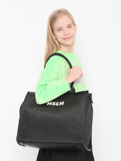 Комбинированная сумка с логотипом MSGM - МодельВерхНиз