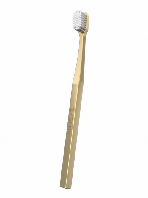 Зубная щетка с щетиной средней жесткости 24K Gold White Aurezzi - Общий вид