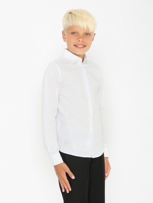 Однотонная хлопковая рубашка Dal Lago - МодельВерхНиз
