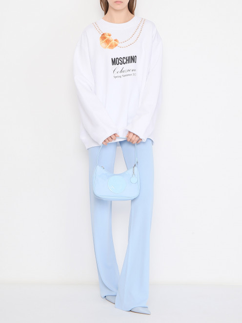 Толстовка из хлопка с логотипом Moschino - МодельОбщийВид