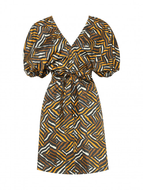 Платье-мини из хлопка с V-образным вырезом Weekend Max Mara - Общий вид