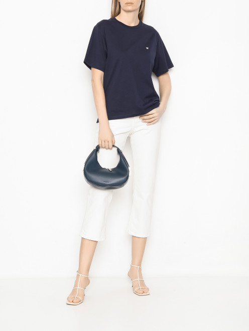 Однотонная футболка из хлопка с круглым вырезом Weekend Max Mara - МодельОбщийВид