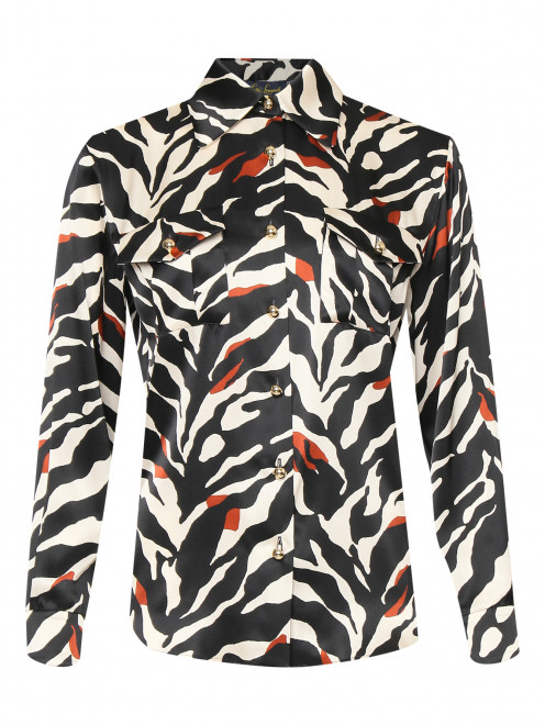 Блуза из шелка с узором Luisa Spagnoli - Общий вид