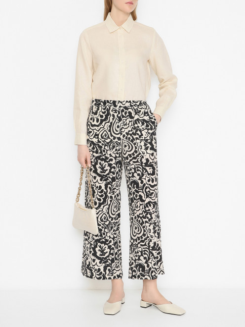 Брюки из шелка с узором Weekend Max Mara - МодельОбщийВид