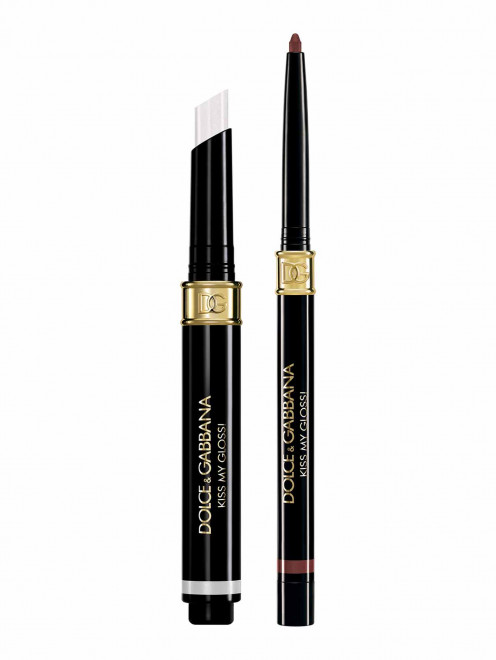 Дуэт средств для губ Kiss My Gloss! 4D: блеск в стике и карандаш, оттенок 04 Gossip Dolce & Gabbana - Общий вид