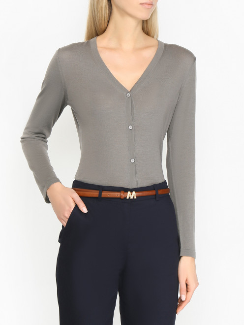 Тонкий ремень из кожи Weekend Max Mara - МодельОбщийВид