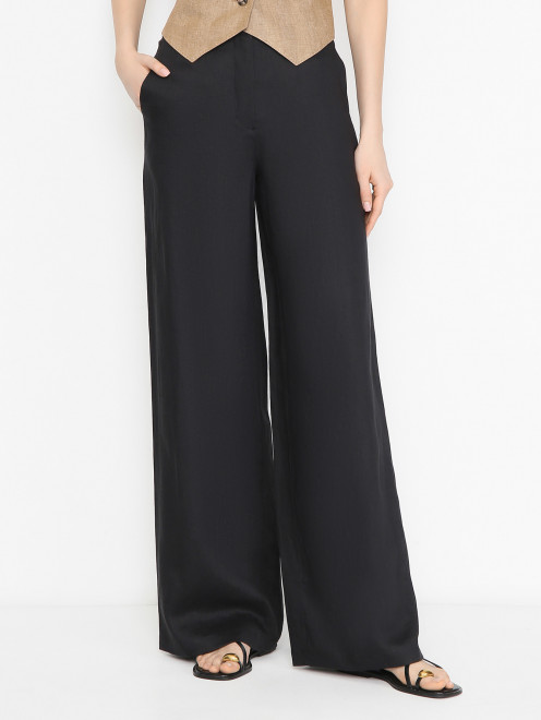 Широкие брюки из льна Max Mara - МодельВерхНиз