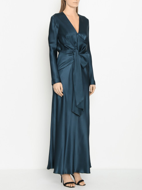 Атласное платье с декоративным узлом Alberta Ferretti - МодельВерхНиз
