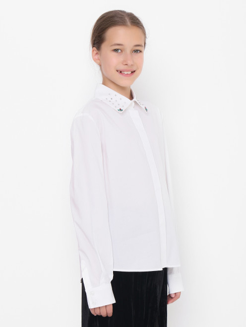 Хлопковая блуза с камнями PINKO - МодельВерхНиз