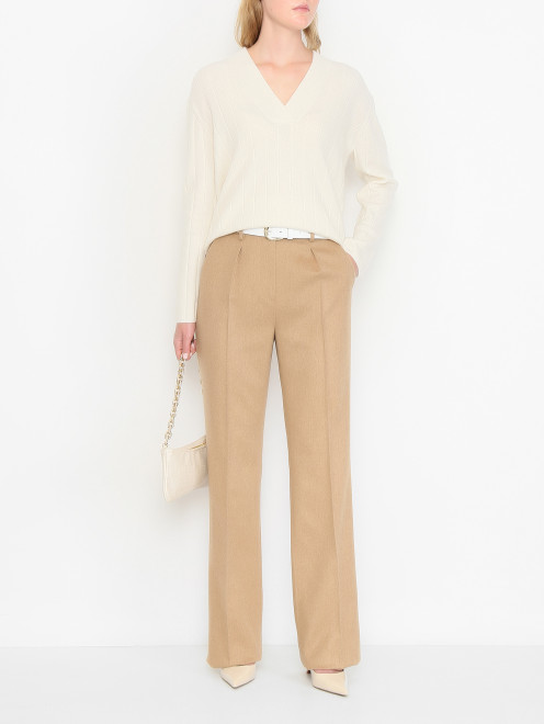 Брюки из шерсти с защипами Max Mara - МодельОбщийВид