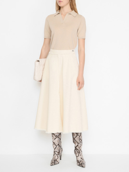 Юбка-трапеция из денима Weekend Max Mara - МодельОбщийВид