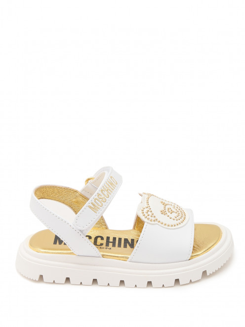 Сандалии из кожи с логотипом Moschino - Обтравка1