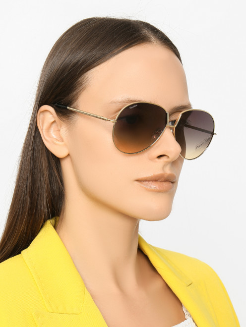 Солнцезащитные очки в металлической оправе Max Mara - МодельОбщийВид