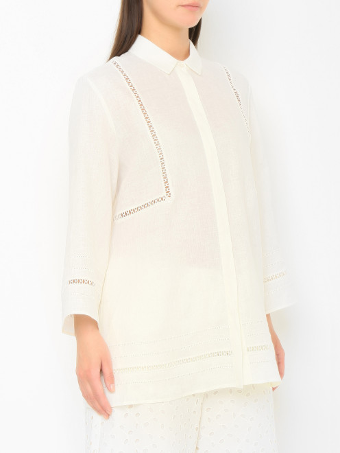 Блуза с шитьем изо льна Marina Rinaldi - МодельВерхНиз