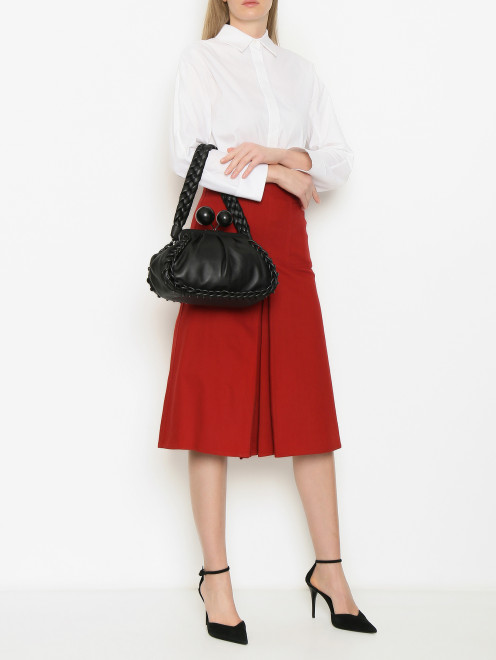 Сумка из кожи с декоративным плетением Weekend Max Mara - МодельОбщийВид