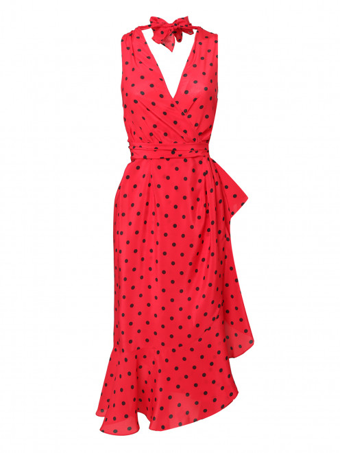 Асимметричное платье из шелка с узором в горошек Moschino - Общий вид