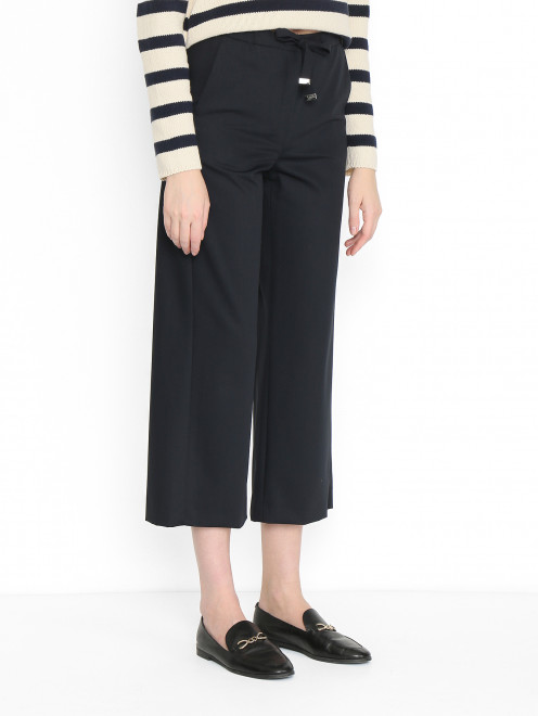 Брюки из тонкой шерсти на резинке Max Mara - МодельВерхНиз
