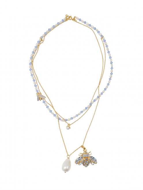 Ожерелье с кристаллами и речным жемчугом Ermanno Scervino - Общий вид