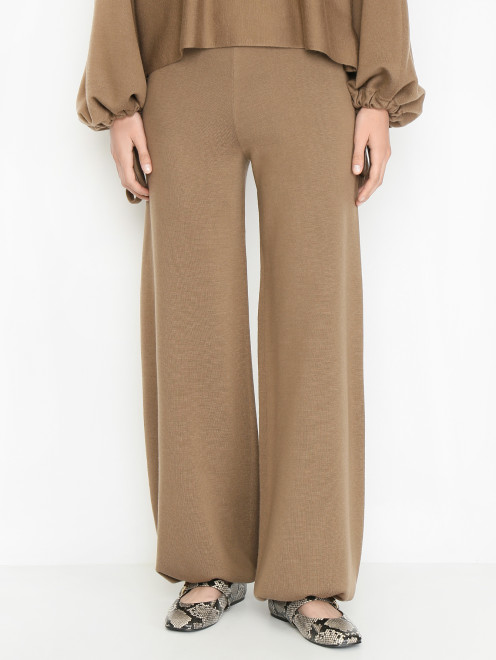 Трикотажные брюки из шерсти Max Mara - МодельВерхНиз