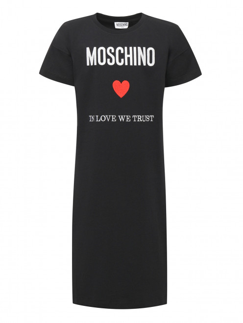 Трикотажное платье с вышивкой Moschino - Общий вид